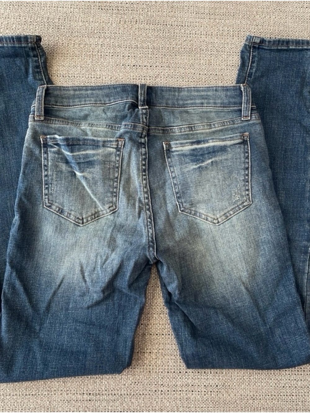 Studio Blue Faded Denim Jeans with Contrast Stitching